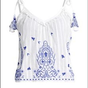 Ramy Brook macro embellished V neck blouse